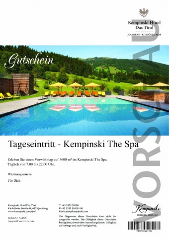 Tageseintritt - Kempinski The Spa